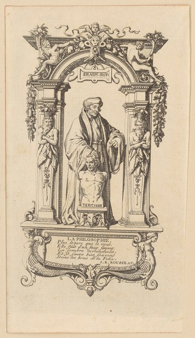 Grabado en cobre de la portada de «El elogio de la locura», de Erasmo de Daniel Nikolaus Chodowiecki