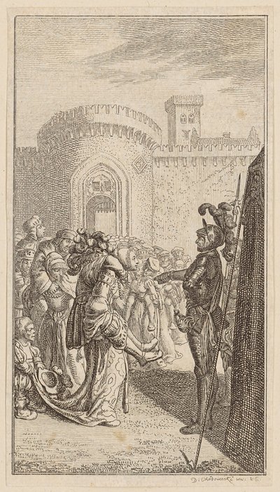 «Mujeres de Weinsberg», página 6 de la primera edición de «Poemas de Gottfried August Bürger» de Daniel Nikolaus Chodowiecki
