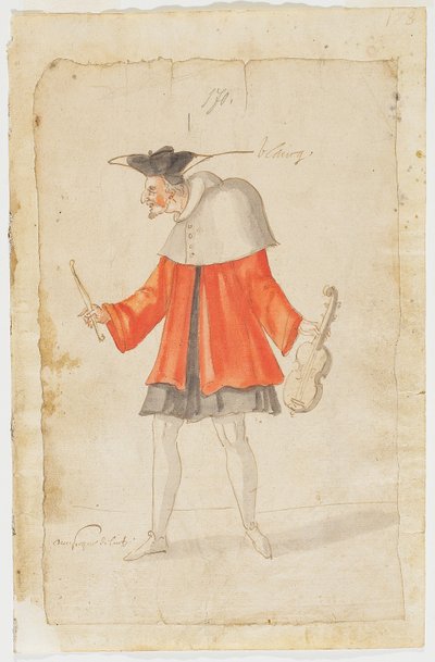 Un músico del Ballet du Serieux et du Grotesque, 1627 de Daniel Rabel