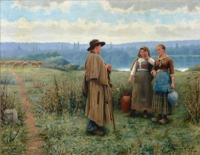 Un momento ocioso 1890 (Óleo sobre lienzo) de Daniel Ridgway Knight