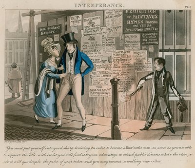 Intemperancia; caricatura publicada en 1828 de Daniel Thomas Egerton