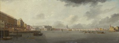 Una vista del Támesis mirando al este con el Adelphi, Somerset House y la Catedral de San Pablo, c.1806 de Daniel Turner