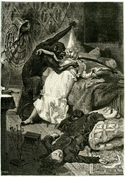 Ilustración de "Los crímenes de la calle Morgue" de Edgar Allan Poe de Daniel Urrabieta (after) Vierge
