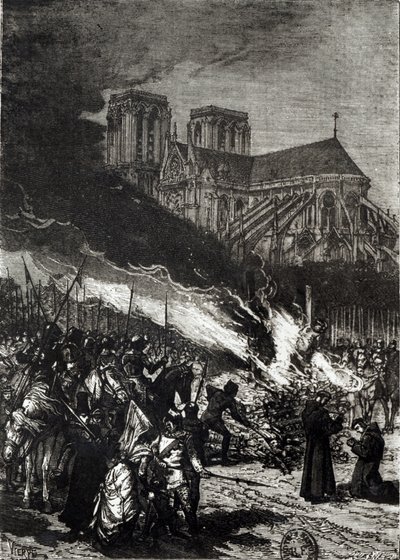 Quema de los Templarios, ilustración de 