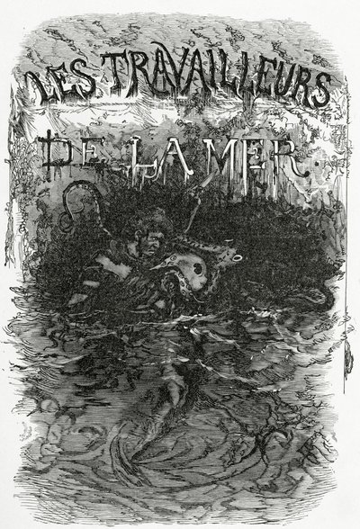 Ilustración para la novela Les Travailleurs de la Mer, siglo XIX de Daniel Urrabieta Vierge