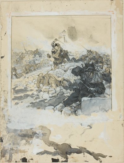 Escena de la represión de la Comuna de París en mayo de 1871 de Daniel Urrabieta Vierge