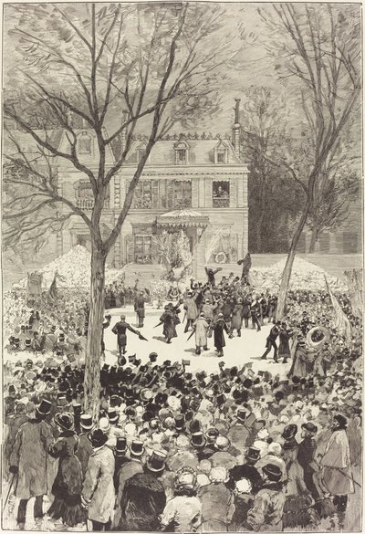 Manifestación popular del 27 de febrero para celebrar los 80 años de Victor Hugo de Daniel Vierge