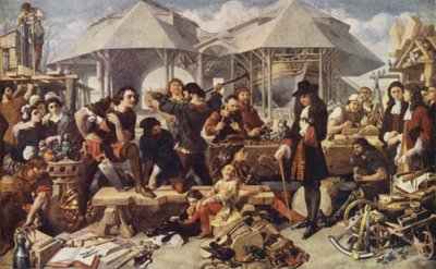Pedro el Grande en el astillero de Deptford, Londres de Daniel after Maclise