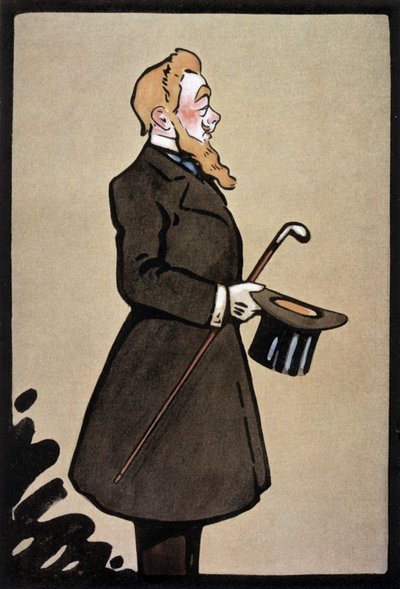 El cómico y cantante francés Albert Brasseur como el rey en la obra "Le Roi", ilustración del periódico francés "Le Theatre" de junio de 1908. de Daniel de (after) Loscques