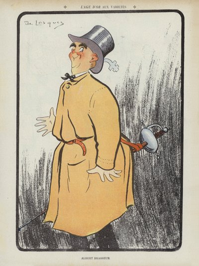 Albert Brasseur, comediante y cantante de opereta francés. Ilustración para Le Rire de Daniel de Losques