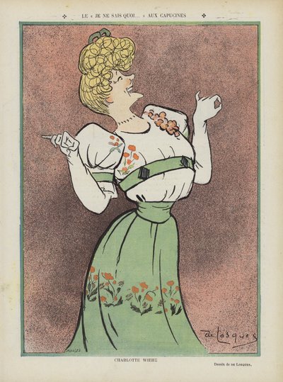 Charlotte Wiehe, actriz danesa. Ilustración para Le Rire de Daniel de Losques