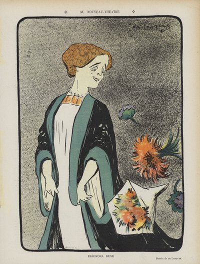 Eleonora Duse, actriz italiana. Ilustración para Le Rire de Daniel de Losques