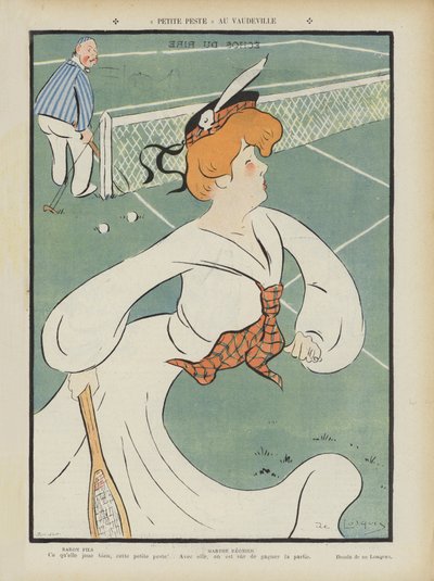 Marthe Regnier, actriz francesa. Ilustración para Le Rire de Daniel de Losques