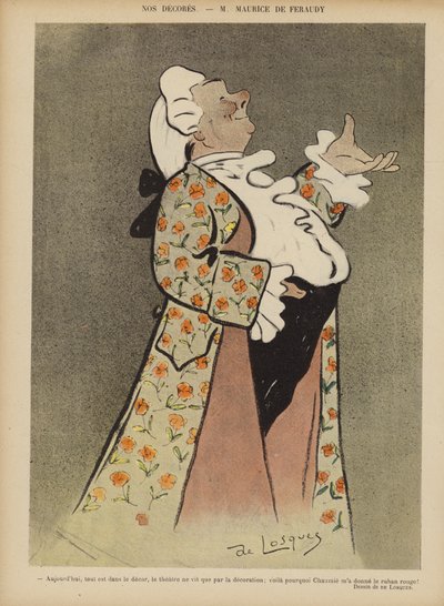 Maurice de Feraudy, compositor y actor francés. Ilustración para Le Rire de Daniel de Losques