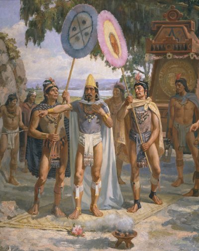 El emperador Moctezuma II (c.1470-1520) en Chapultepec de Daniel del Valle