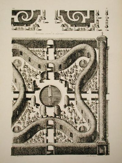 Cenadores cubiertos con carpe (grabado) de Daniel the Elder Marot