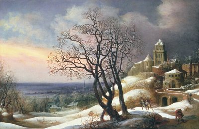 Paisaje de invierno, siglo XVII de Daniel van Heil