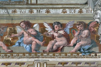 Ángeles músicos y putti de Daniele Crespi