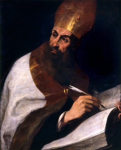 San Agustín San Agustín eveque de Hipona. Pintura de Daniele Crespi (1598-1630) 1623 Basílica San Giovanni, Busto Arsizio Italia de Daniele Crespi