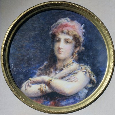 Retrato de la princesa Troubetzkoy, de Daniele Ranzoni (1843-1889), acuarela de Danielle Ranzoni