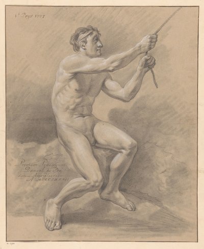 Desnudo masculino sentado, vista lateral (1er premio 1777) de Daniël Dupré