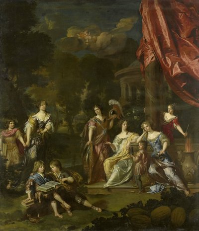 Retrato de grupo alegórico de los hijos de Diederic Pietersz van Leyden van Leeuwen, burgomaestre de Leiden, y Alida Paets de Daniël Mijtens (II)