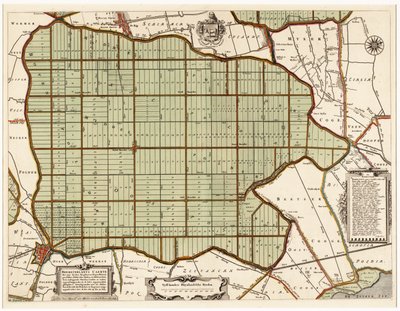 Beemsterlants Caerte, Mapa histórico de Beemster, Países Bajos de Daniël van Breen