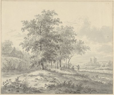 Paisaje con dos figuras bajo los árboles de Daniël van Oosterhoudt (possibly)