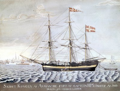 Barco esclavista “Konigen of Asian” 1803. Museo Marítimo de Elsinor, Dinamarca de Danish School