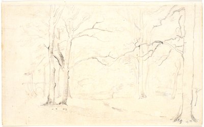 Interior de bosque en invierno de Dankvart Dreyer