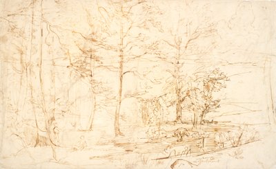 Vista desde un bosque sobre páramo y colinas de Dankvart Dreyer