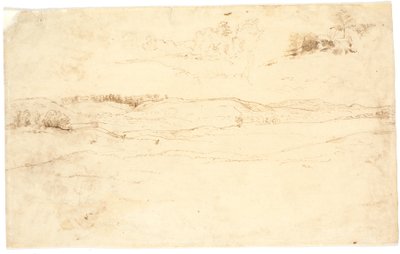 Vista sobre un paisaje con colinas desnudas de Dankvart Dreyer