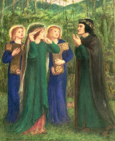 Dante conoce a Beatriz de Dante Gabriel Charles Rossetti
