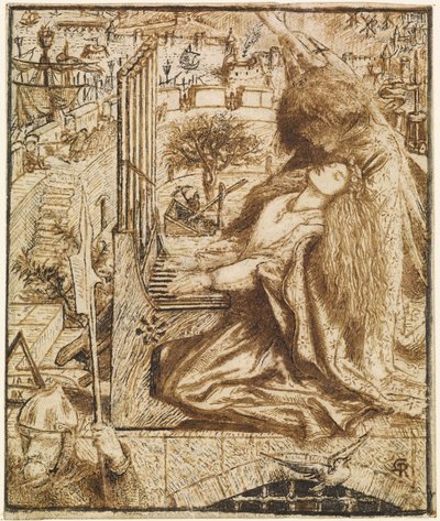 Diseño para Tennyson de Moxon - Santa Cecilia de Dante Gabriel Charles Rossetti