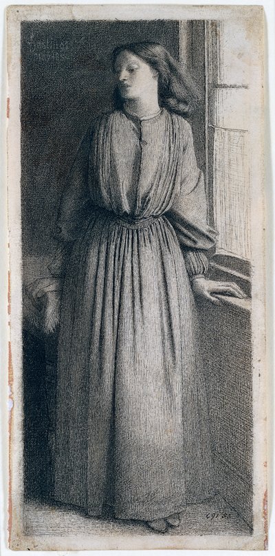 Elizabeth Siddal de pie en una ventana de Dante Gabriel Charles Rossetti