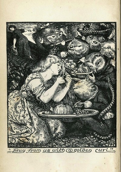 Portada de Goblin Market y otros poemas de Christina Rossetti, 1861-1862 de Dante Gabriel Charles Rossetti