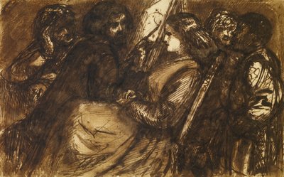Pintura de Giorgione, c.1853 (pluma y tinta marrón y aguada de tinta sobre papel) de Dante Gabriel Charles Rossetti