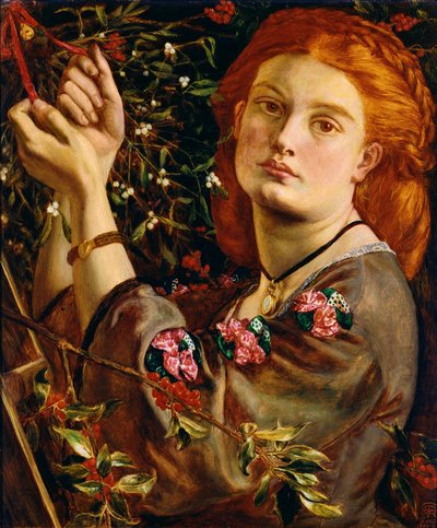 Colgando el muérdago, 1860 de Dante Gabriel Charles Rossetti