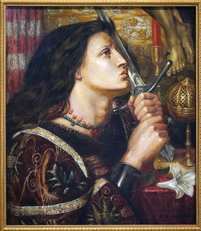 Juana de Arco besando la espada de la liberación, 1863 de Dante Gabriel Charles Rossetti