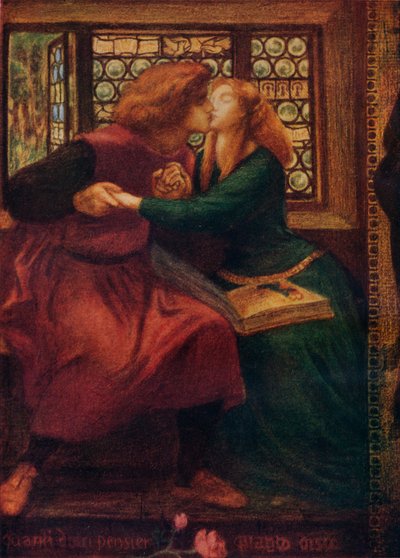 Paolo y Francesca da Rimini (detalle), 1855 de Dante Gabriel Charles Rossetti