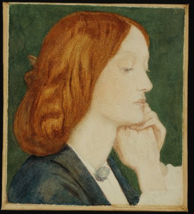 Retrato de Elizabeth Siddal (1829-62) 1854 (acuarela sobre papel) de Dante Gabriel Charles Rossetti