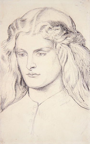 Estudio de retrato de Annie Miller, c.1860-63 de Dante Gabriel Charles Rossetti