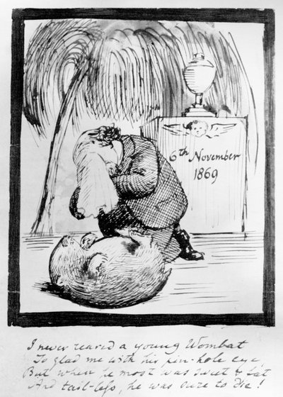 Rossetti lamentando la muerte de su Wombat, 1869 de Dante Gabriel Charles Rossetti