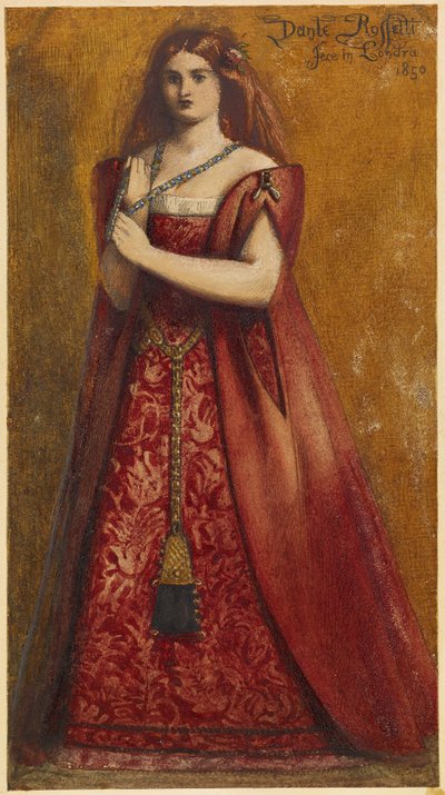 Vestido de rojo de Dante Gabriel Charles Rossetti