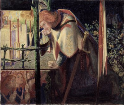 Sir Galahad en la Capilla en Ruinas, 1859 de Dante Gabriel Charles Rossetti