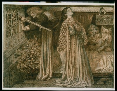Sir Lancelot en la Cámara de la Reina de Dante Gabriel Charles Rossetti