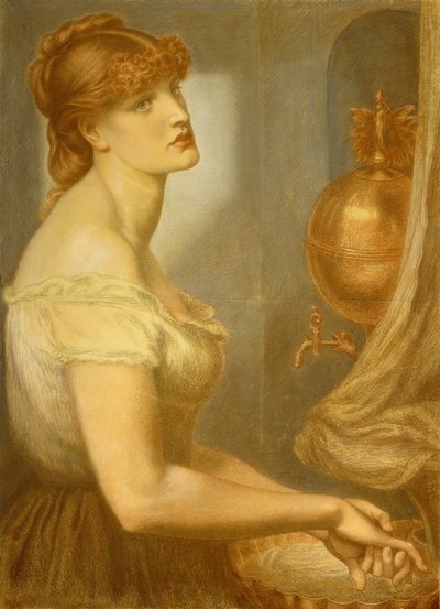 Estudio para La Bella Mano de Dante Gabriel Charles Rossetti