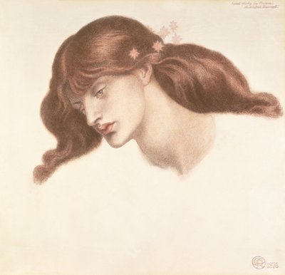 Estudio para la Beata Damozel de Dante Gabriel Charles Rossetti