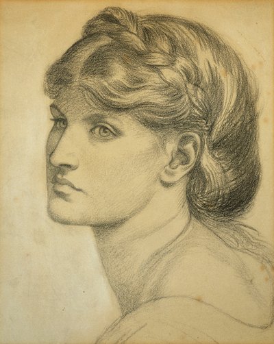 Estudio de una cabeza para "El prado del cenador", 1872 de Dante Gabriel Charles Rossetti
