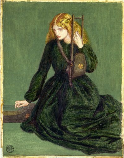 El Jugador de Arpa, un estudio de Annie Miller, 1872 de Dante Gabriel Charles Rossetti